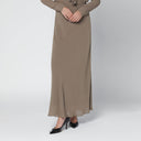 Falda larga beige de viscosa Alberta Ferretti