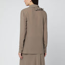 Alberta Ferretti Beige blouse with floral embroidery