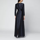 Alberta Ferretti Long blue silk-blend mikado dress