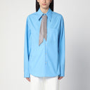 Camisa azul claro Giuseppe di Morabito con bufanda de pedrería