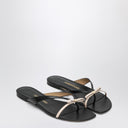 Chinelo Ferragamo Mini Bow preto e em pó / ajuste regular