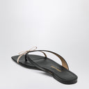 Chinelo Ferragamo Mini Bow preto e em pó / ajuste regular