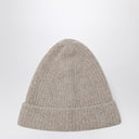 The Row Beige Leomir beanie in cashmere and silk blend