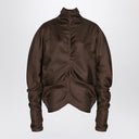 The Row Miles top in taupe silk