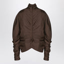 The Row Miles top in taupe silk