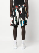 Shorts dritti con stampa Alexander McQueen