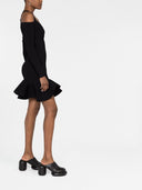 Vestido curto de tricô com decote em V Alexander McQueen