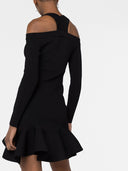 Vestido curto de tricô com decote em V Alexander McQueen