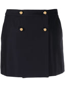 Alexander McQueen Mini-Wickelrock aus Woll-Baumwoll-Mischung