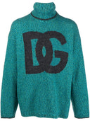 suéter de punto intarsia con logo de Dolce & Gabbana