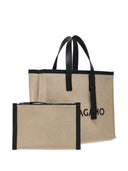 Bolsa tote de couro com logo em relevo Ferragamo