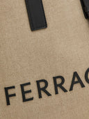Bolsa tote de couro com logo em relevo Ferragamo