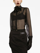 Dolce & Gabbana Seidenchiffon-Hemd mit Satin-Details