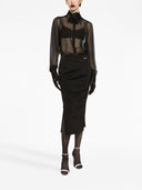 Dolce & Gabbana Seidenchiffon-Hemd mit Satin-Details