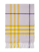 Cachecol de caxemira Burberry xadrez com borda de franjas