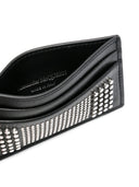 Porta-cartões de couro com tachas Alexander McQueen