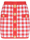 Minifalda de punto fino de cuadros vichy Balmain