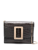 Borsa da viaggio Boyy Buckle in pelle clutch goffrata coccodrillo