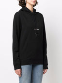 Felpa con cappuccio con stampa logo Saint Laurent