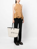 Stella McCartney Logo Leinwand-Shopper Tasche