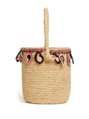 Alanui Paisley-Applikation Raffia-Korb-Tasche