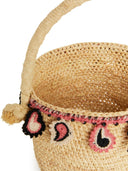 Alanui Paisley-Applikation Raffia-Korb-Tasche