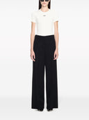 Pantaloni formali over in lana Off White