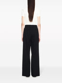 Pantaloni formali over in lana Off White