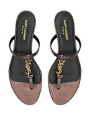 Sandálias rasteiras Cassandre de couro Saint Laurent