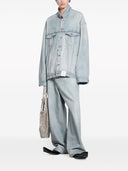 Balenciaga Jeansjacke mit Klappentaschen und überschnittenen Schultern