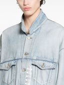 Balenciaga Jeansjacke mit Klappentaschen und überschnittenen Schultern