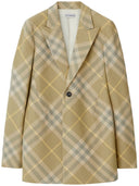 Blazer entallado de un solo botón con cuadros de Burberry