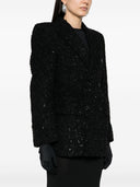 Blazer Balenciaga Hourglass in misto lana con spalle imbottite e trama tweed