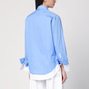 Camisa de dupla camada Victoria Beckham em azul claro/branco