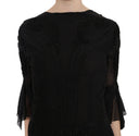 Elegant Black Sequined Silk Mini Dress - Allure Absolue
