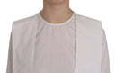 Elegant White Cotton Crew Neck Top - Allure Absolue