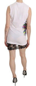 Chic White Sleeveless Tunic Dress - Allure Absolue