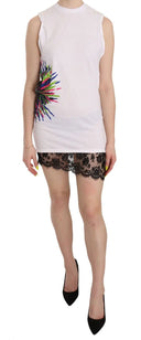 Chic White Sleeveless Tunic Dress - Allure Absolue