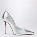 Scarpins Christian Louboutin Miss Z em couro napa laminado prateado