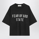 Fear of God Essentials Black crewneck T-shirt with logo