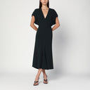 Victoria Beckham Dark green midi dress in satin