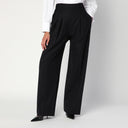 Pantaloni larghi neri Victoria Beckham in misto lana