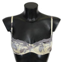Beige Lace Balconcino Silk Bra - Allure Absolue