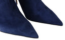 Pop Blue Crystal-Strap Heeled Boots Jimmy Choo