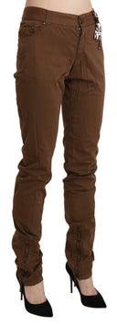 Chic High Waist Skinny Cotton Trousers - Allure Absolue