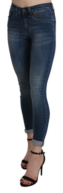 Chic Blue High Waist Cropped Jeans - Allure Absolue