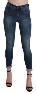 Chic Blue High Waist Cropped Jeans - Allure Absolue