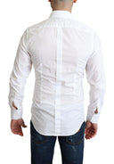 Camisa Formal Masculina de Algodão Branco com Mangas Longas