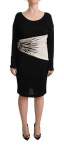Elegant Sheath Long Sleeve Boat Neck Dress - Allure Absolue