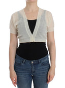 Elegant Off-White Cropped Alpaca-Wool Blend Sweater Ermanno Scervino